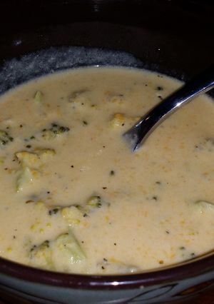 A picture of Delish Broccoli Cheddar Soup.