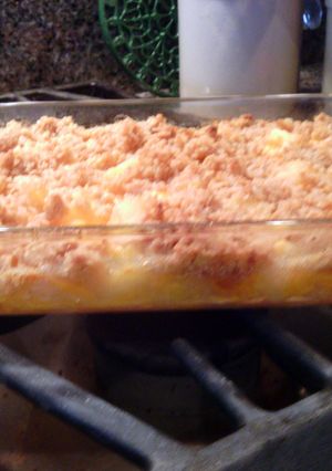 A picture of Crispy Cheesy Pineapple Casserole.