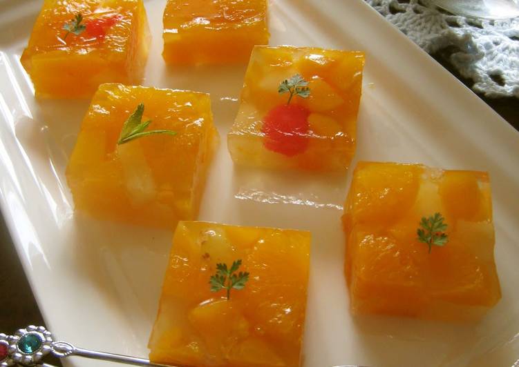 Easiest Way to Prepare Any-night-of-the-week Cuttable Canned Fruit Jello