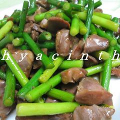 A picture of Gizzard & Garlic Scapes Oyster Sauce Fry.