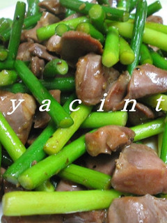 A picture of Gizzard & Garlic Scapes Oyster Sauce Fry.