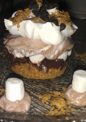 A picture of frosty s'mores cups.