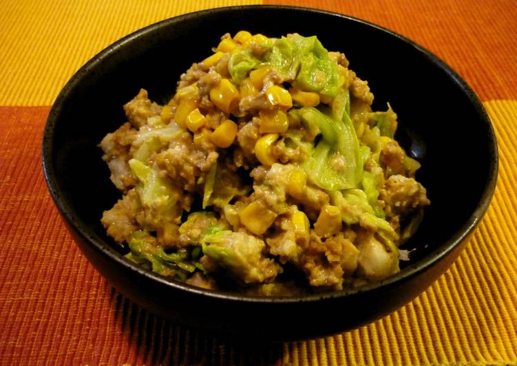 Recipe of Favorite Taro, Cabbage and Ground Chicken Salad