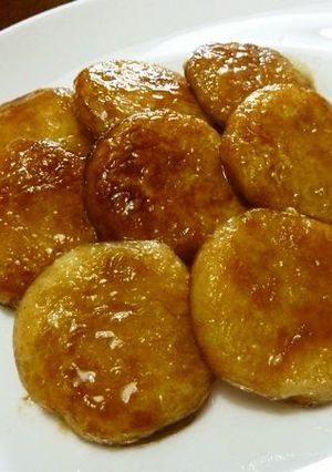 A picture of Potato Dumplings with Sweet & Savory Sauce.