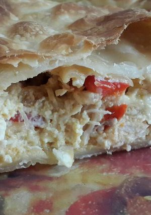 Una foto de Tarta de pollo y roquefort