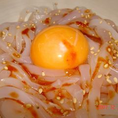 A picture of Ika Sōmen Raw Squid Noodles.