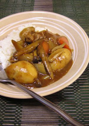 A picture of Chunky Taro Root, Burdock Root, and Pork Japanese-Style Curry.