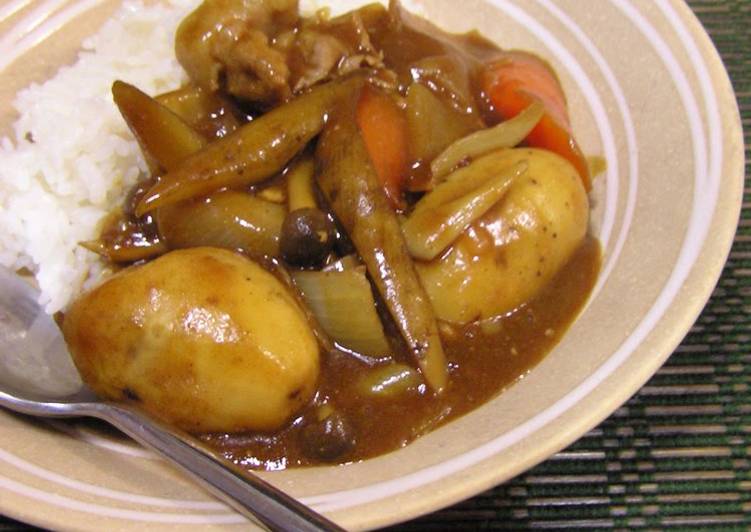 Recipe of Homemade Chunky Taro Root, Burdock Root, and Pork Japanese-Style Curry