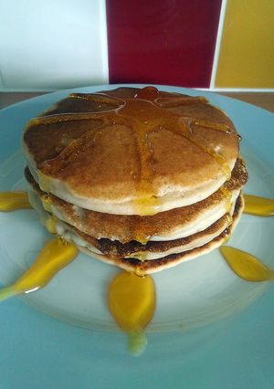A picture of Vickys Best Fluffy Pancakes, GF DF EF SF NF.