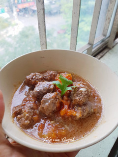 Hình của món Thịt bò viên sốt cà.
