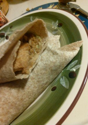 A picture of Chicken and Rice Burrito.