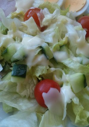 A picture of Vickys Creamy Caesar Salad Dressing.