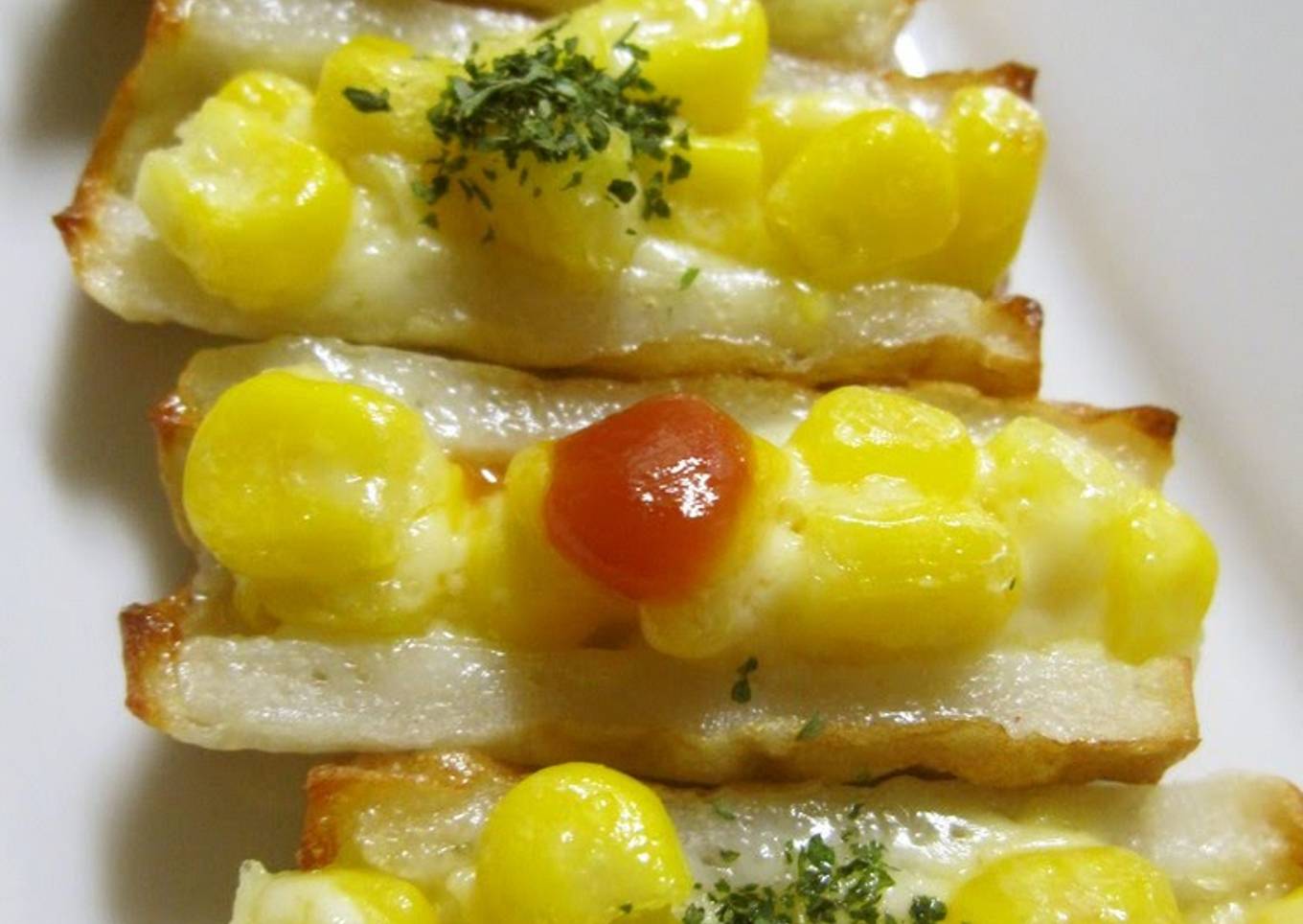 Chikuwa Fishcake Sticks with Mayonnaise and Corn