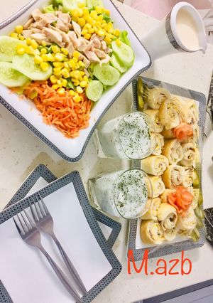 عکسی از دستور رولت ژامبون و پنیر و سالاد