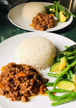 A picture of Steamed White rice 🍚.
