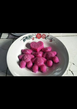 Foto resep Puding Buah Naga cemilan seger