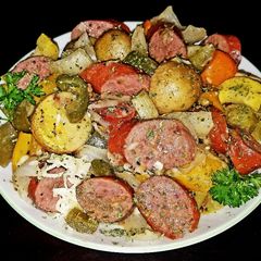 A picture of Mike's Andouille Sausage & Vegetable Melody.