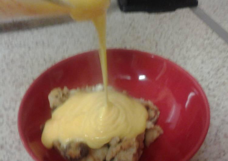 Step-by-Step Guide to Prepare Super Quick Homemade Rum and Raison Bread pudding, with Custard