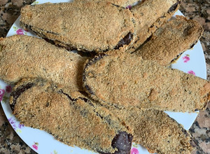 Una foto de Milanesas de berenjena