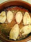 Onion- stuffed squid