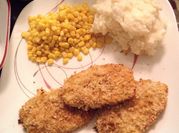A picture of breaded pork chops