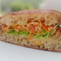 A picture of Salmon And Cheese Sandwich.