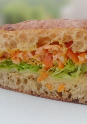 A picture of Salmon And Cheese Sandwich.
