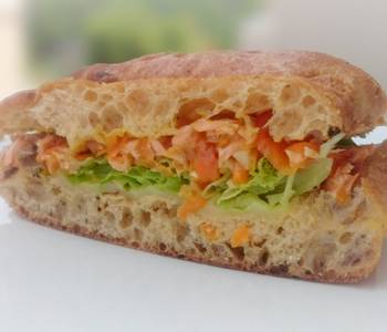 Fresh, Prepare Recipe Salmon And Cheese Sandwich Restaurant Style