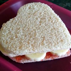 Banana and Jam Heart Sandwich A picture of Banana and Jam Heart Sandwich.