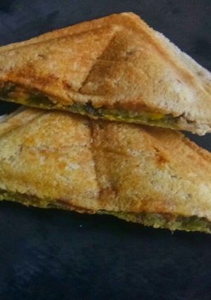 A picture of Vegetable grill Toast sandwich.
