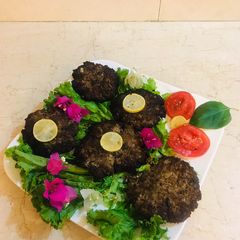 A picture of Peshawari chapli kabab.