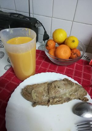 Una foto de Solomillo con salsa de zanahoria y cebolla