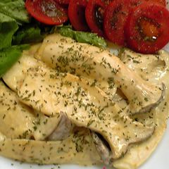 A picture of King Trumpet Mushroom Steaks with Mayonnaise.