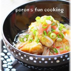 A picture of Chicken Tender Piccata with Juicy Imitation Crab Ankake.