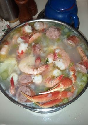 A picture of Old Fashioned Low Country Boil.