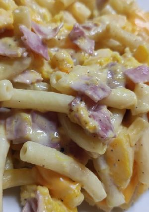 Une photo de Gratin macaroni potiron cheddar