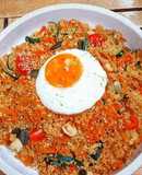 Couscous com Legumes e Ovo Estrelado
