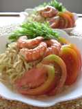 Shrimp and Tomato Cold Noodles with Sesame Sauce