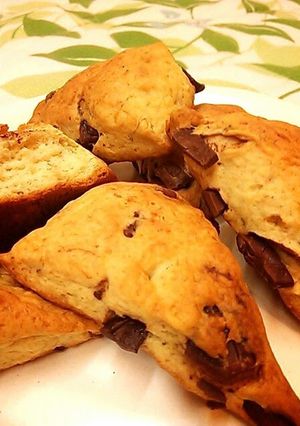 A picture of Chocolate Banana Scones Made Completely in a Plastic Bag!.