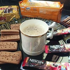 A picture of Coffee with custard.