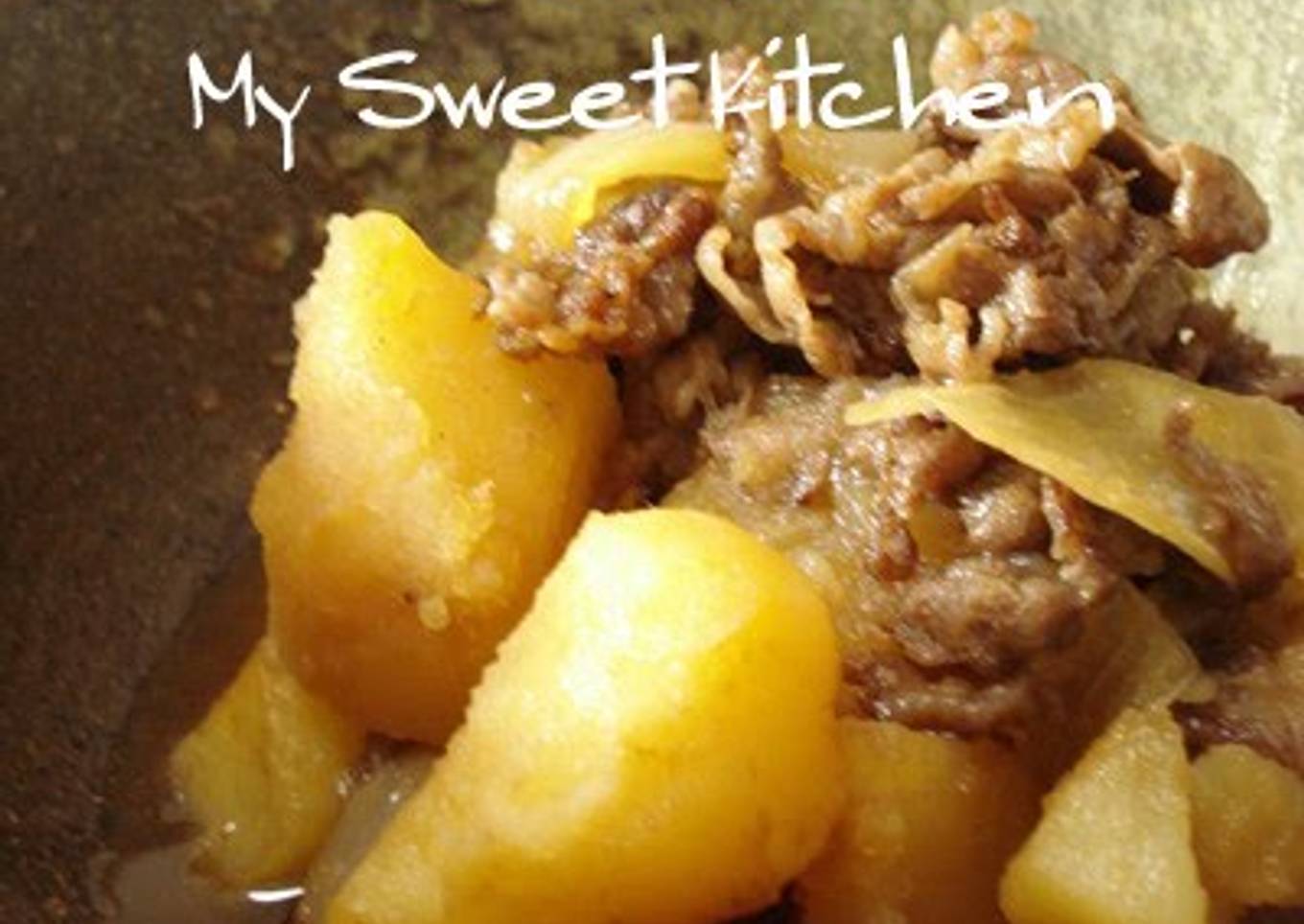 With meat and potatoes (with family
