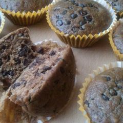 A picture of Vickys Pear & Chocolate Cupcakes, GF DF EF SF NF.