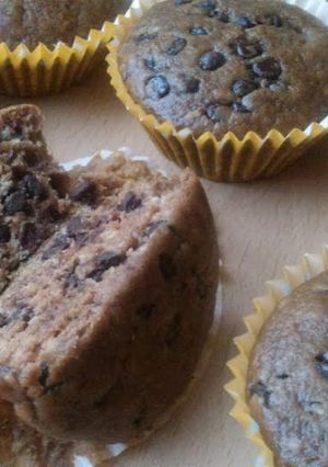 A picture of Vickys Pear & Chocolate Cupcakes, GF DF EF SF NF.