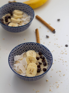 Una foto de Gachas de avena con plátano