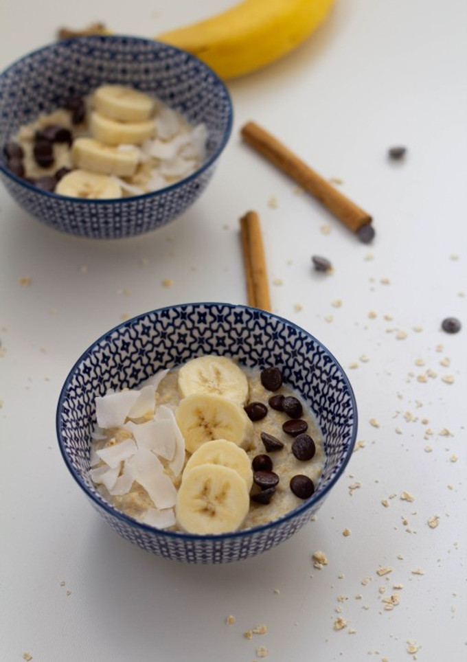 Una foto de Gachas de avena con plátano