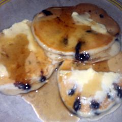 A picture of chocolate chip pancakes.