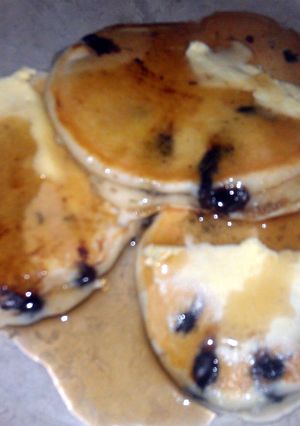 A picture of chocolate chip pancakes.