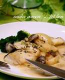 Cod with Mushroom Cream Sauce