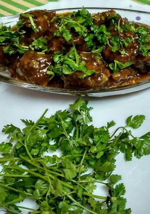 A picture of Veg. manchurian.