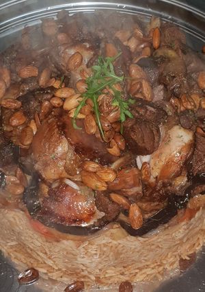 صورة لوصفة مقلوبه عراقيه بلحم ودجاج 😋